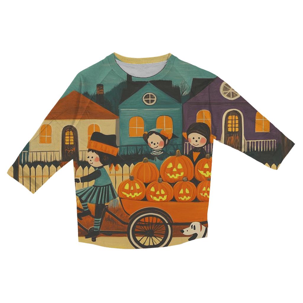 Pumpkin Patrol Haunted Neighborhood cotton quarter sleeve shirts