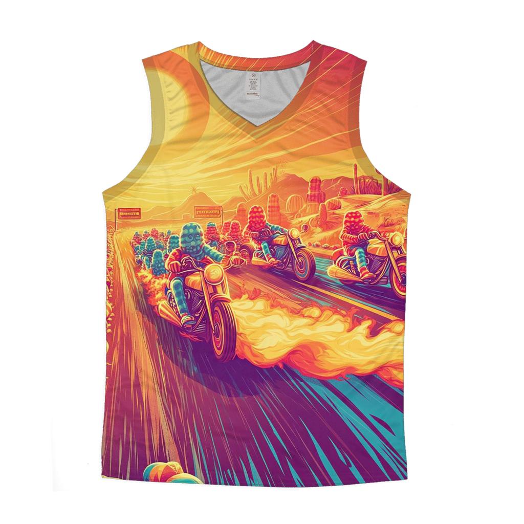 Bubblegum Biker Brigade stylish racerback tanks