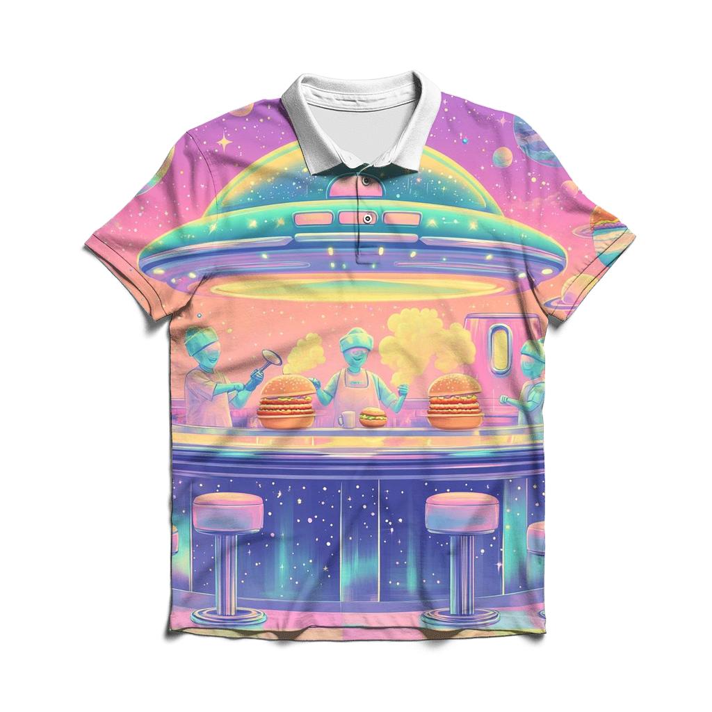 Alien Diner Daydream personalized polo shirts
