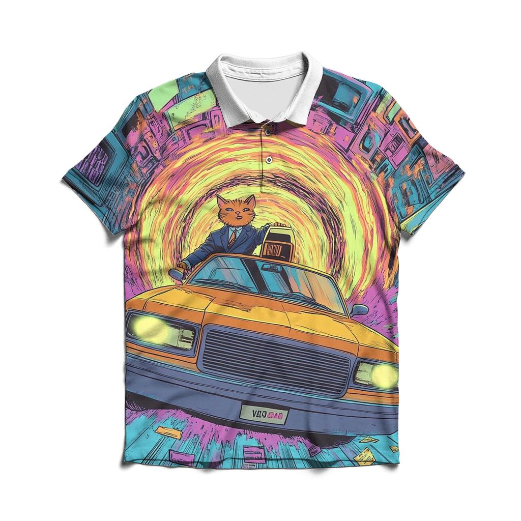 Toon Taxi Time Warp casual sports polo shirts