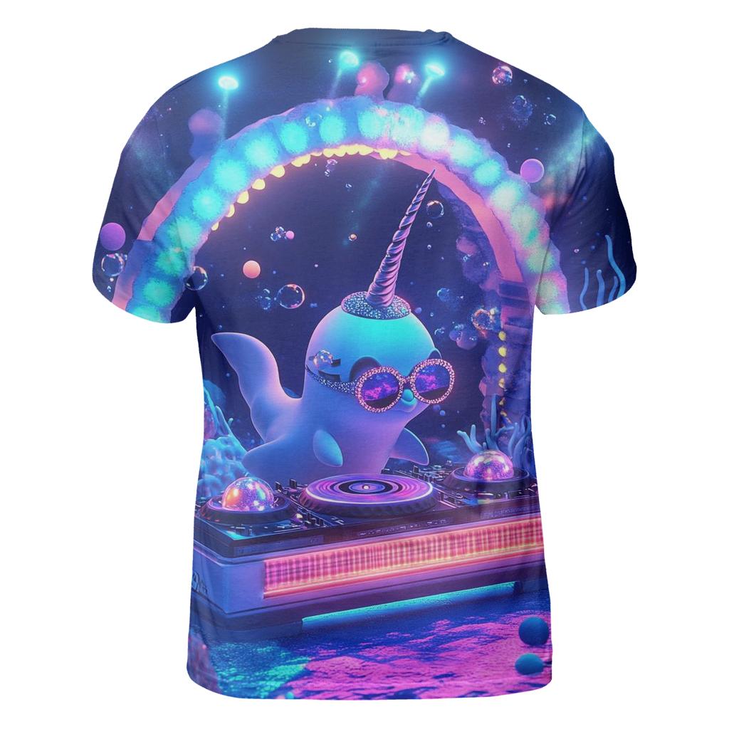 Neon Narwhal Nightclub unique graphic print tees