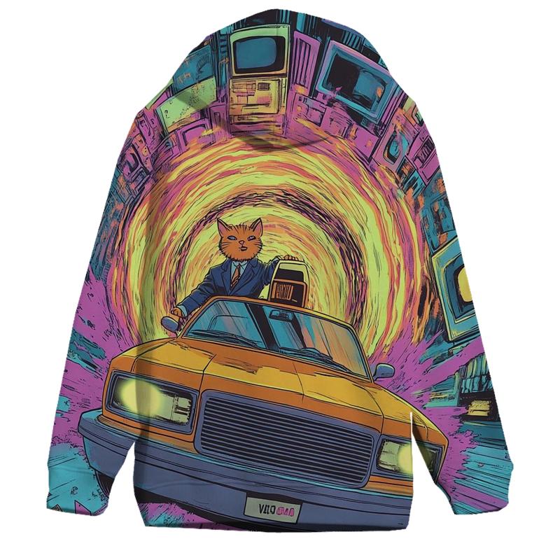 Toon Taxi Time Warp graphic hoodies