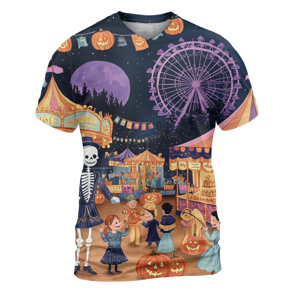 Moonlit Carnival Of Spooky Wonders creative print fashion shirts