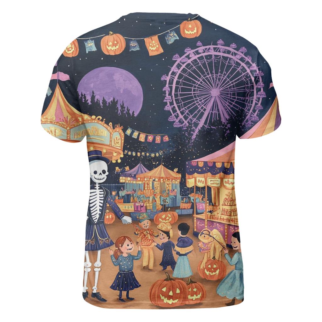 Moonlit Carnival Of Spooky Wonders creative print fashion shirts