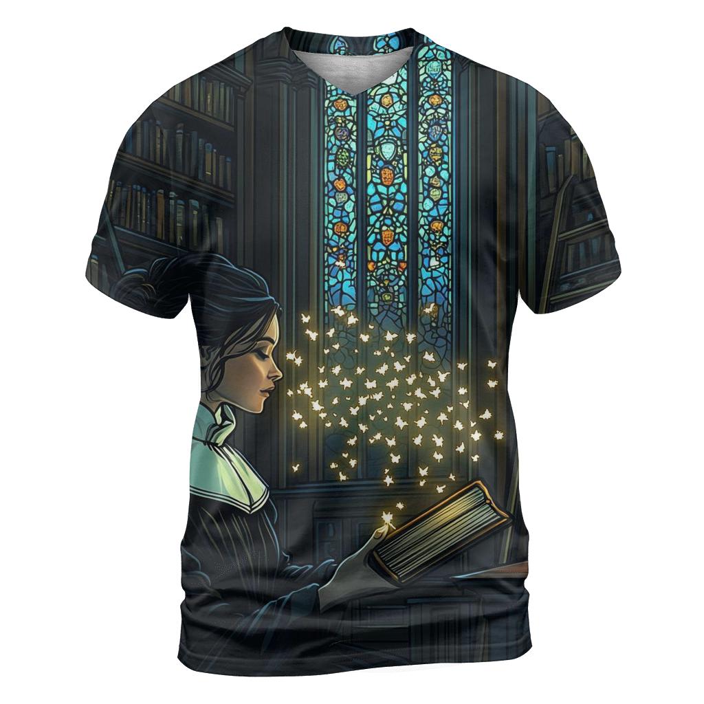 Ghostly Librarian Halloween Tale statement graphic shirts