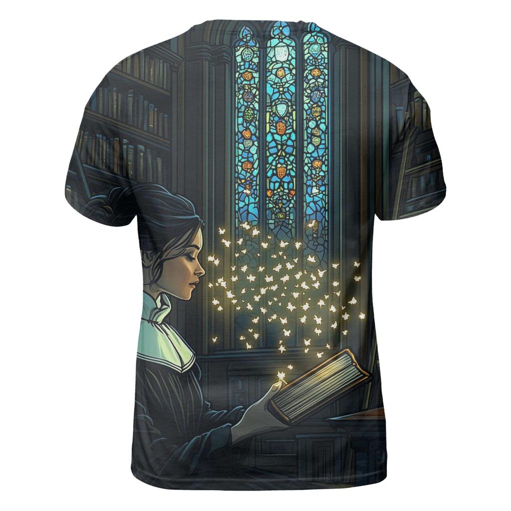 Ghostly Librarian Halloween Tale statement graphic shirts