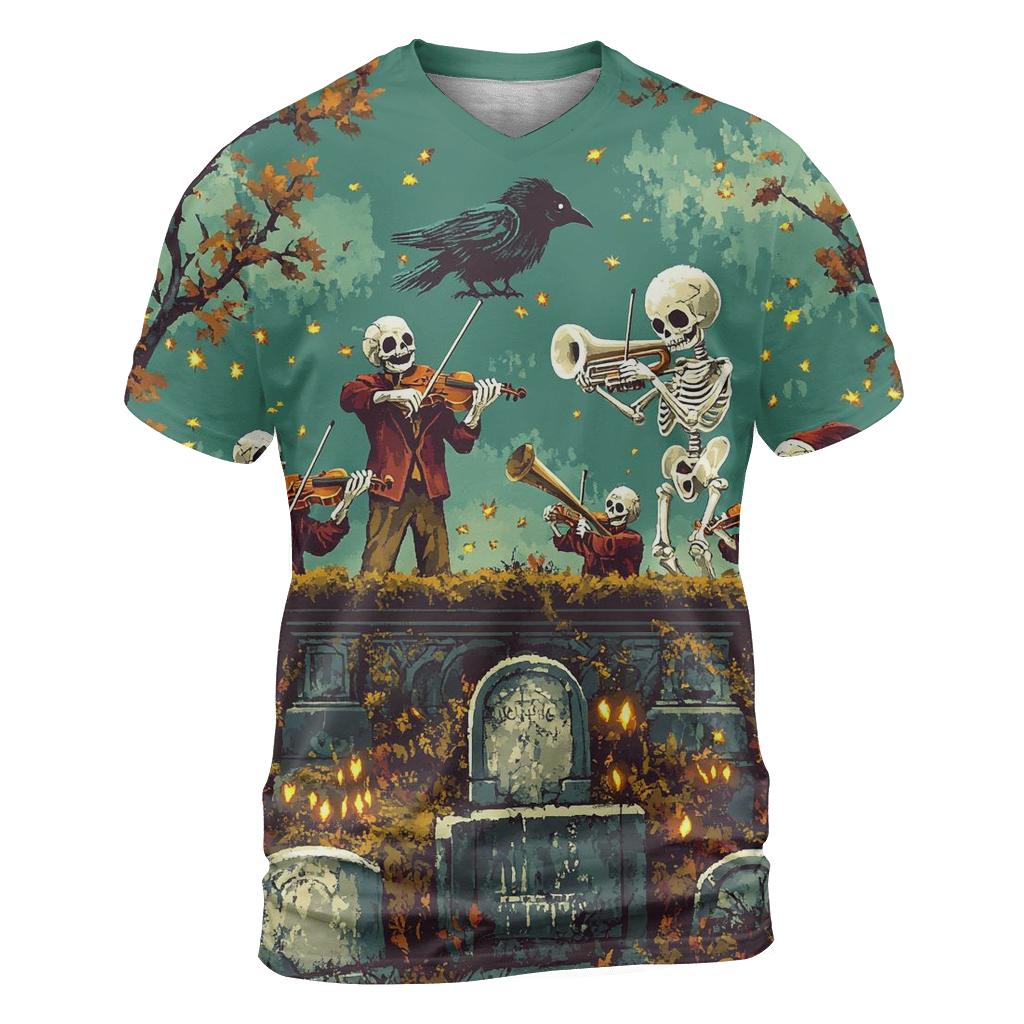 Cobweb Concert At The Graveyard Spooky vibrant all-over design tees