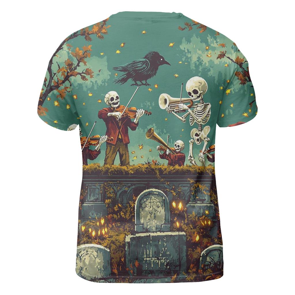 Cobweb Concert At The Graveyard Spooky vibrant all-over design tees