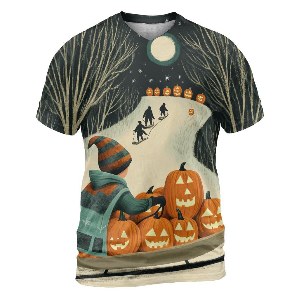 Lantern Sled Of The Haunted Hills creative print fashion shirts