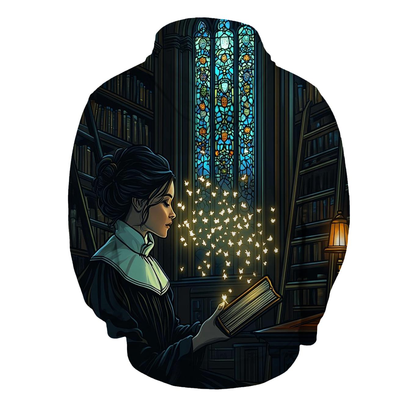Ghostly Librarian Halloween Tale designer hoodies