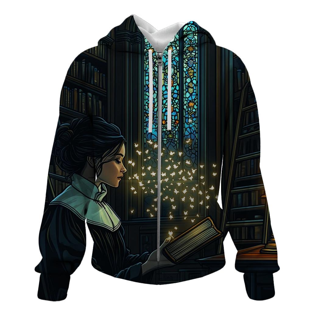 Ghostly Librarian Halloween Tale custom hoodies