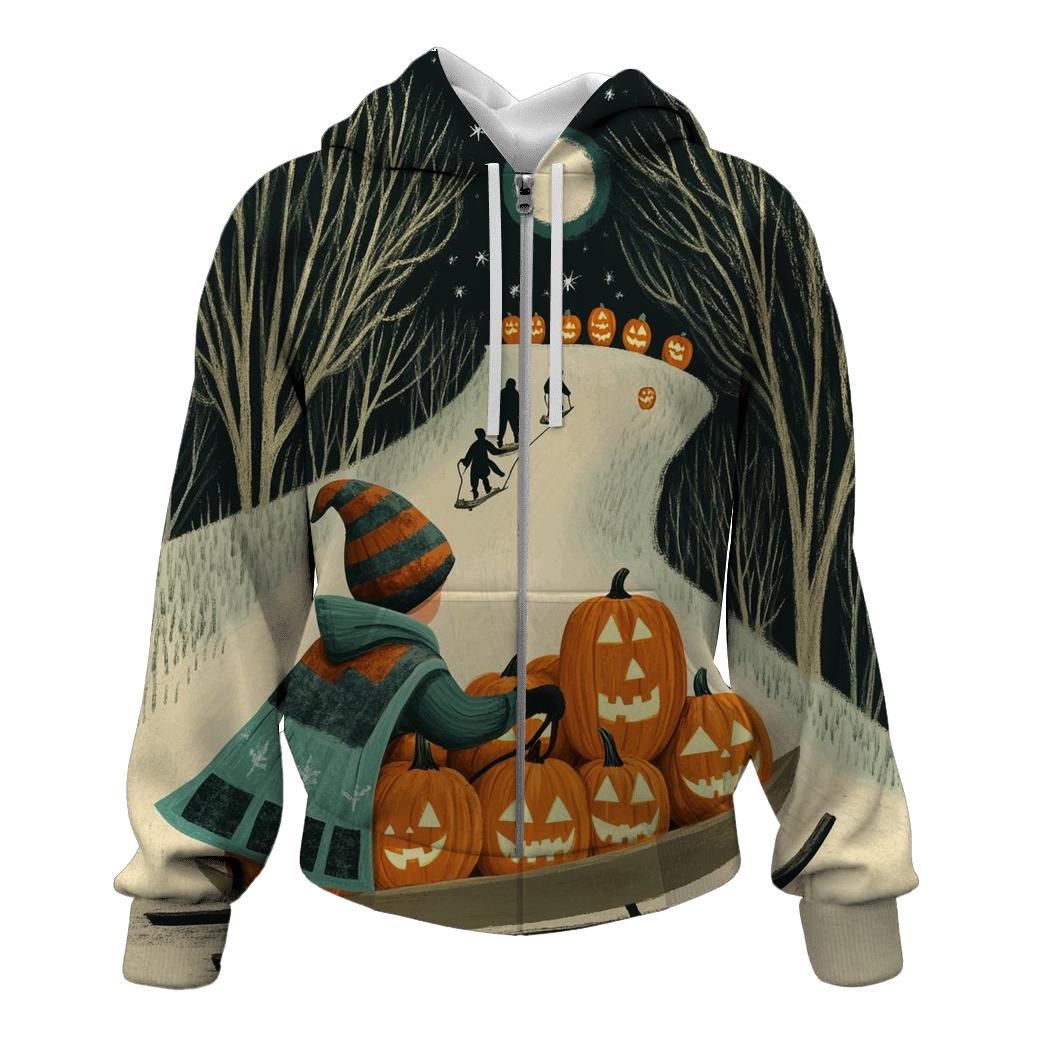 Lantern Sled Of The Haunted Hills graphic hoodies