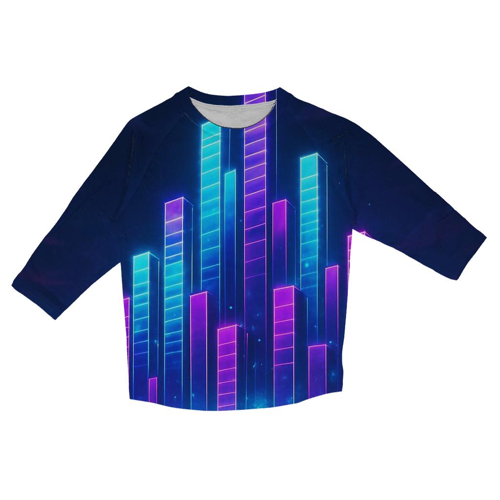 Neon Equalizer Skyline cotton quarter sleeve shirts