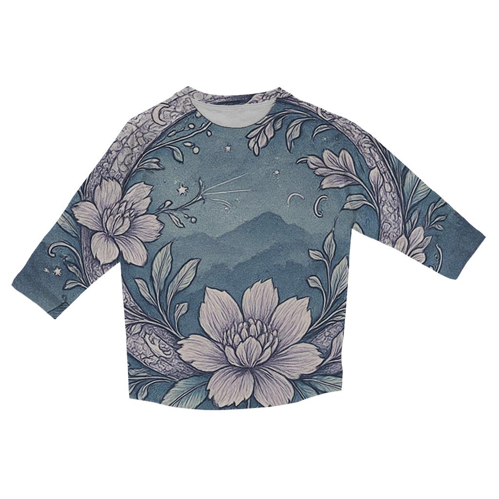 Lunar Garden Ouroboros printed three quarter sleeve shirts