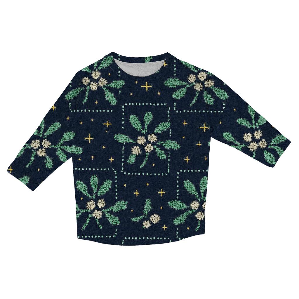 Merry Mistletoe Confetti Design casual three quarter sleeve shirts