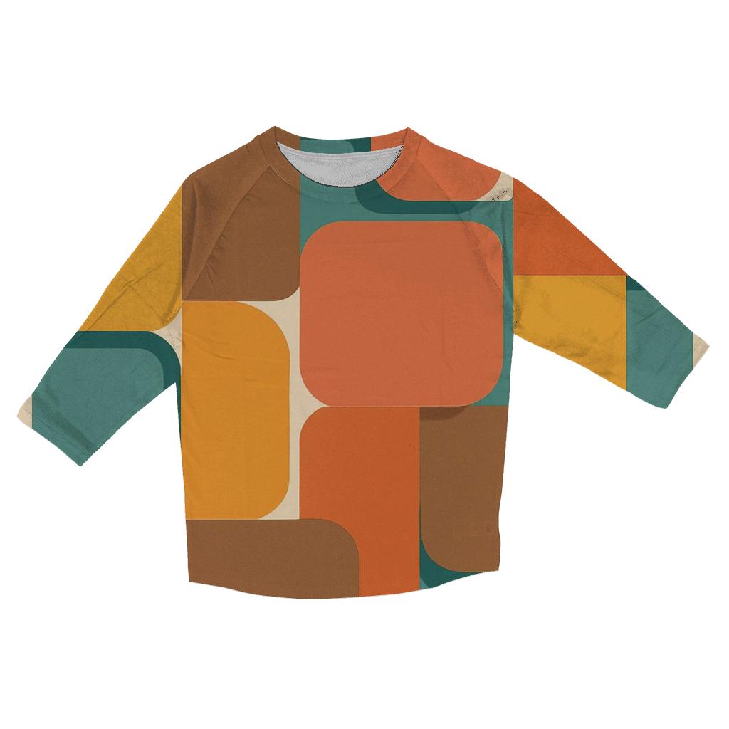 Groovy Geometric Panels custom 3/4 sleeve shirts