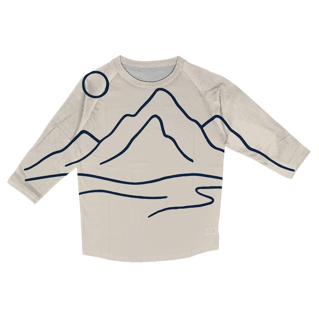 Minimalist Mountain Monoline custom 3/4 sleeve shirts
