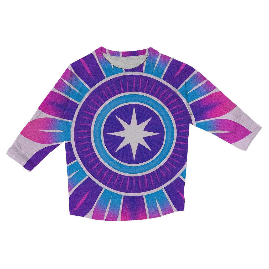 Mandala Sunburst Magenta personalized 3/4 sleeve tees