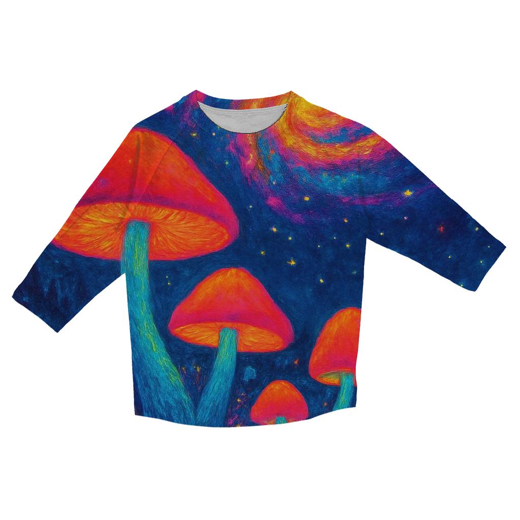 Psychedelic Mushroom Galaxy custom 3/4 sleeve shirts