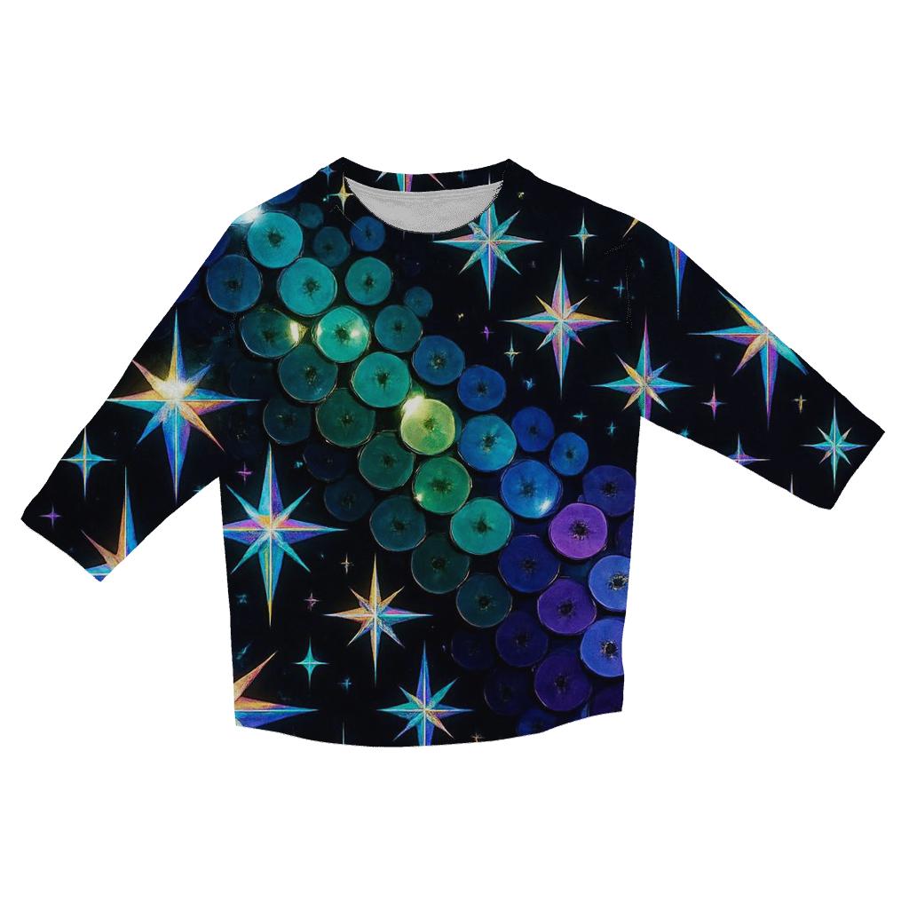 Celestial Sequin Storm designer 3/4 sleeve blouses