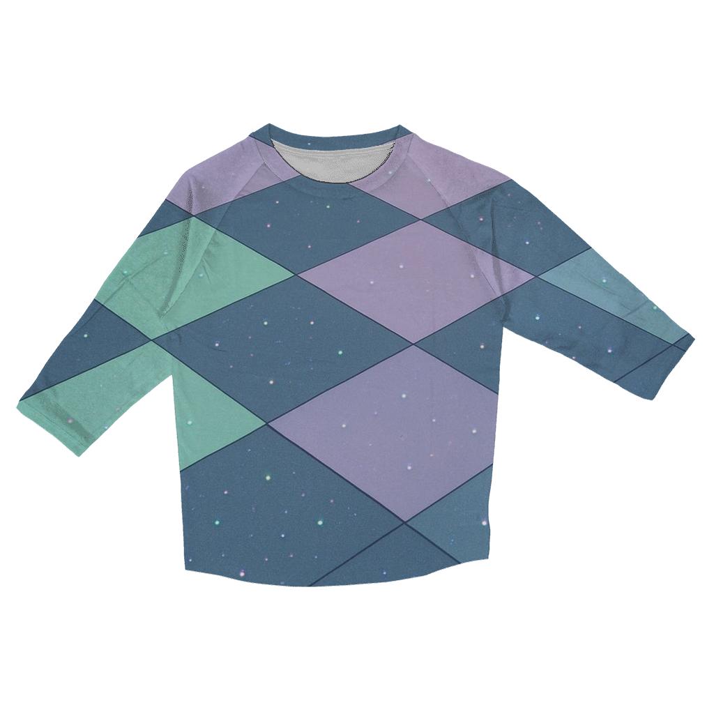 Hologram Checkerboard stylish quarter sleeve tops