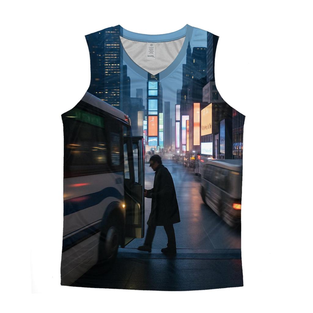 Morning Commuter Above Times Square personalized athletic tanks