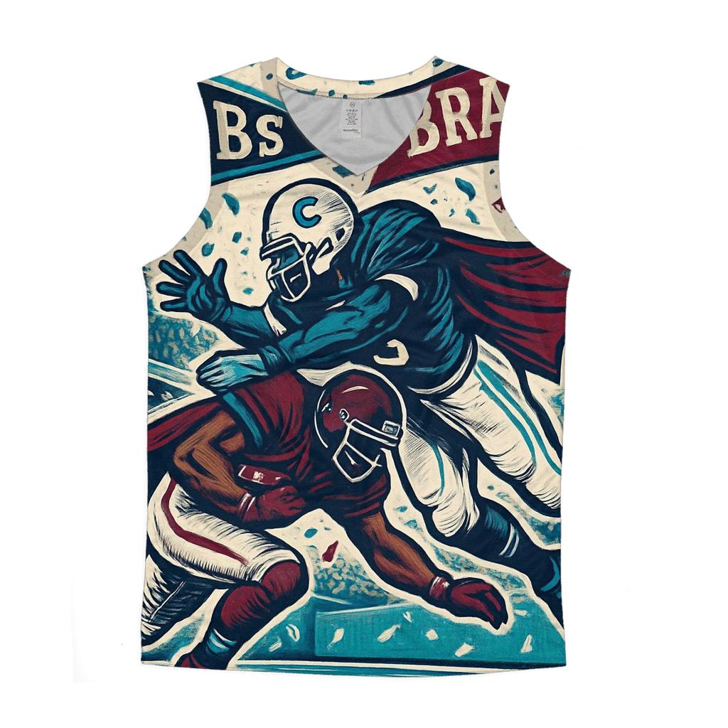 Pennant Rush Tackle graphic print tank tops