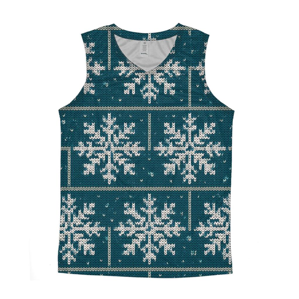 Festive Snowflake Brickwork Design stylish racerback tanks