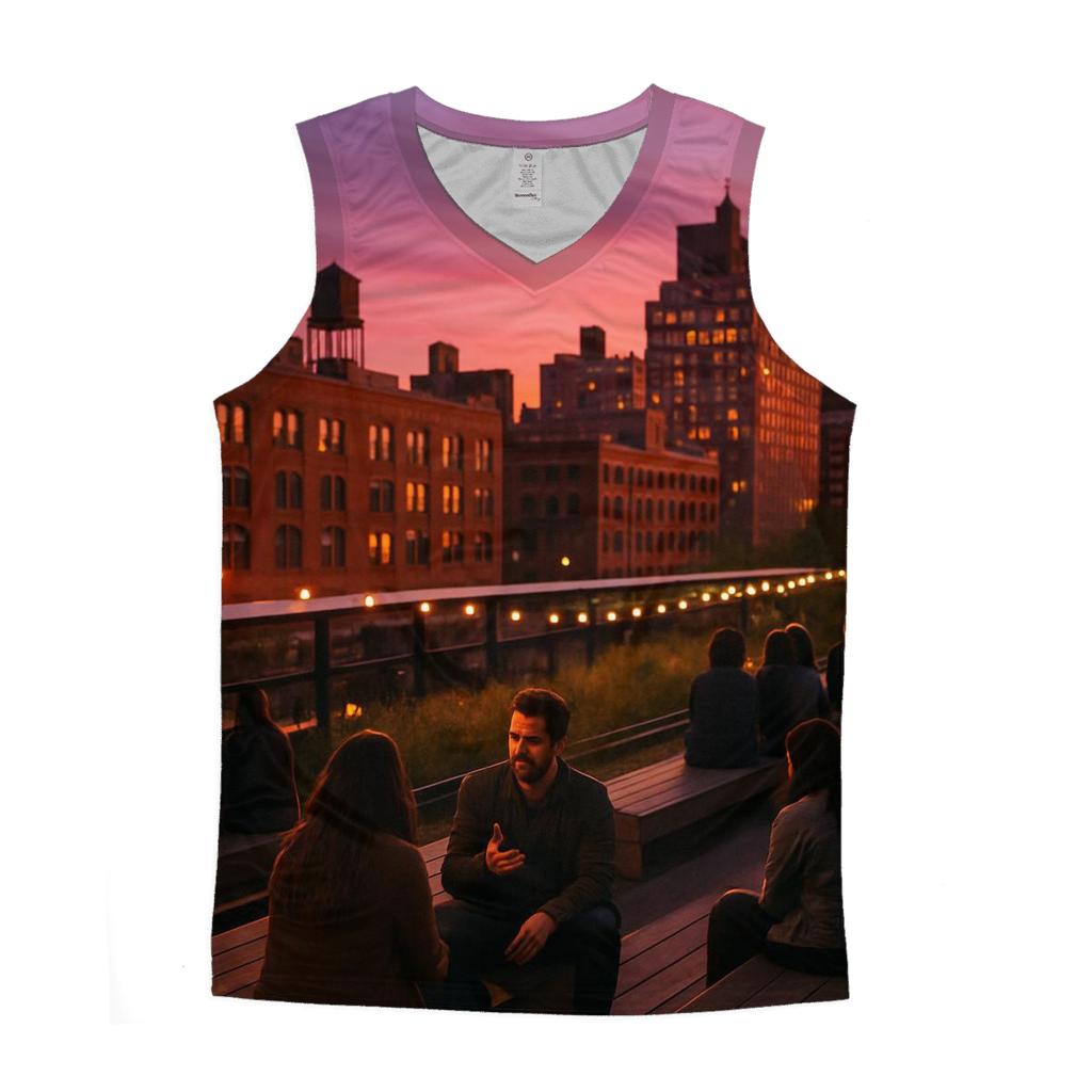 High Line Sunset Gathering cotton sleeveless tops