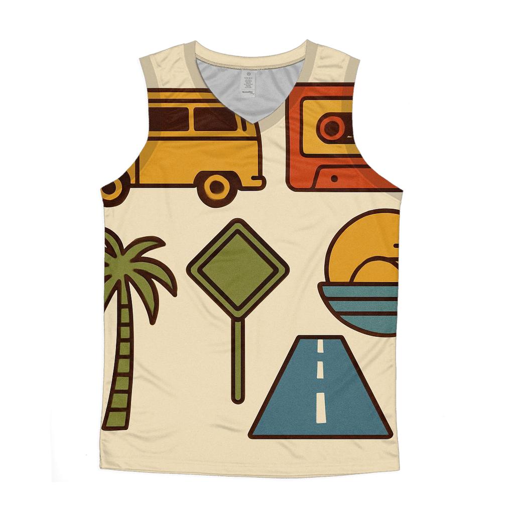 Retro Road Trip Icons casual summer tank tops
