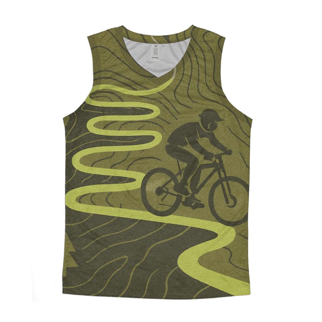 Mountain Biking Trail Map cotton sleeveless tops