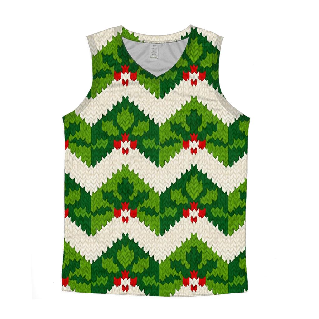 Holly Leaf Chevron Stack Design casual summer tank tops