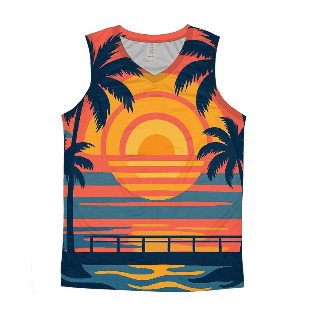 Synthwave Palm Silhouette stylish racerback tanks