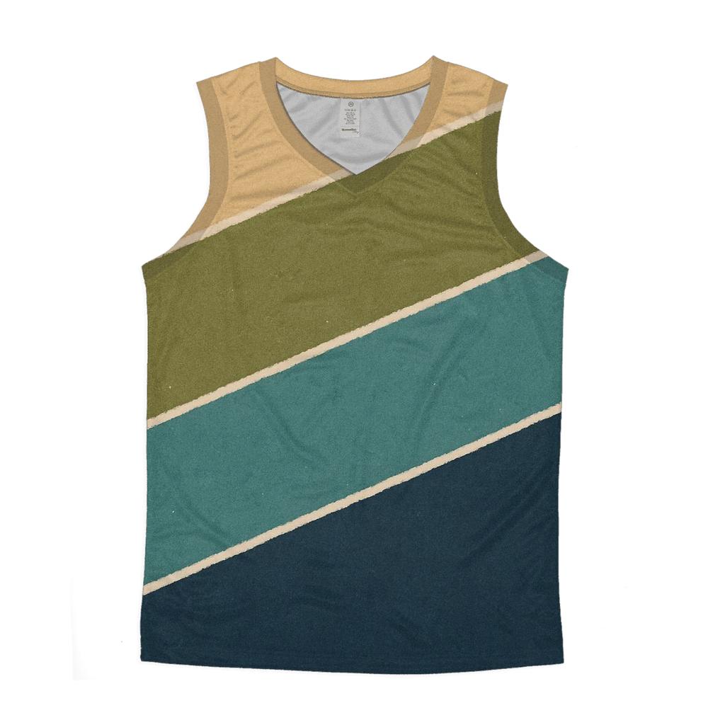 Diagonal Horizon Stripes graphic print tank tops