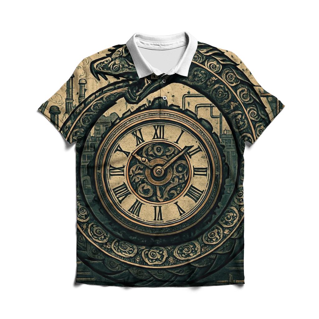 Clockwork Ouroboros Sentinel casual sports polo shirts