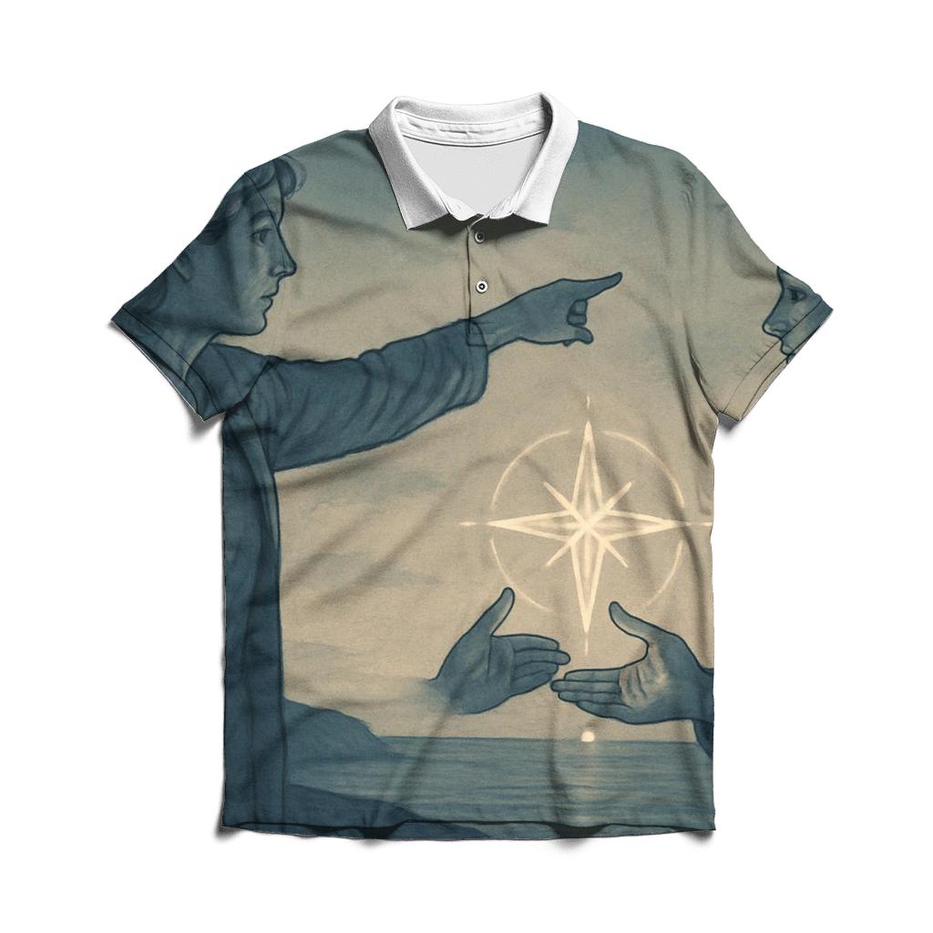 The Heart Compass embroidered polo tops