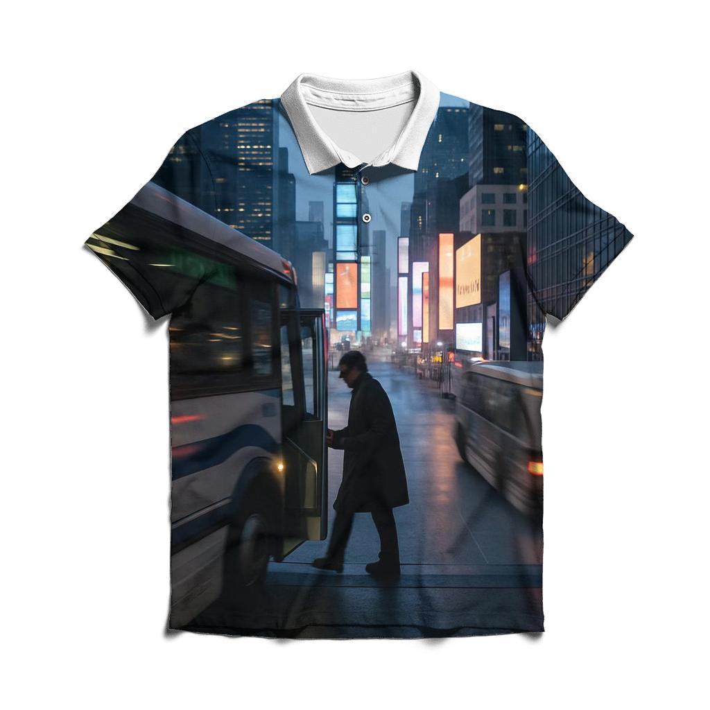 Morning Commuter Above Times Square embroidered polo tops