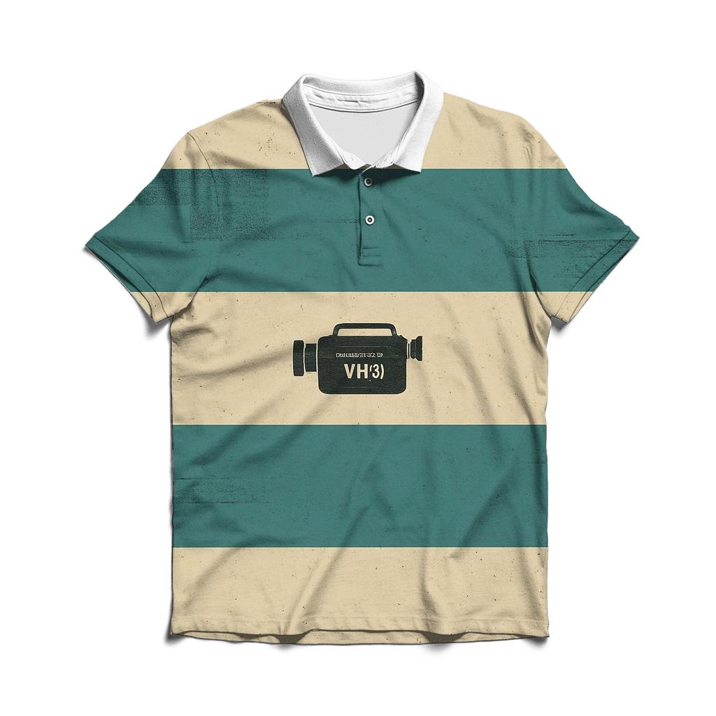 VHS Static Stripes premium cotton polo shirts