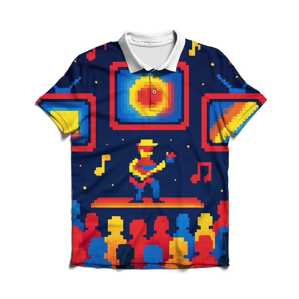 Pixel Concert Night custom polo shirts