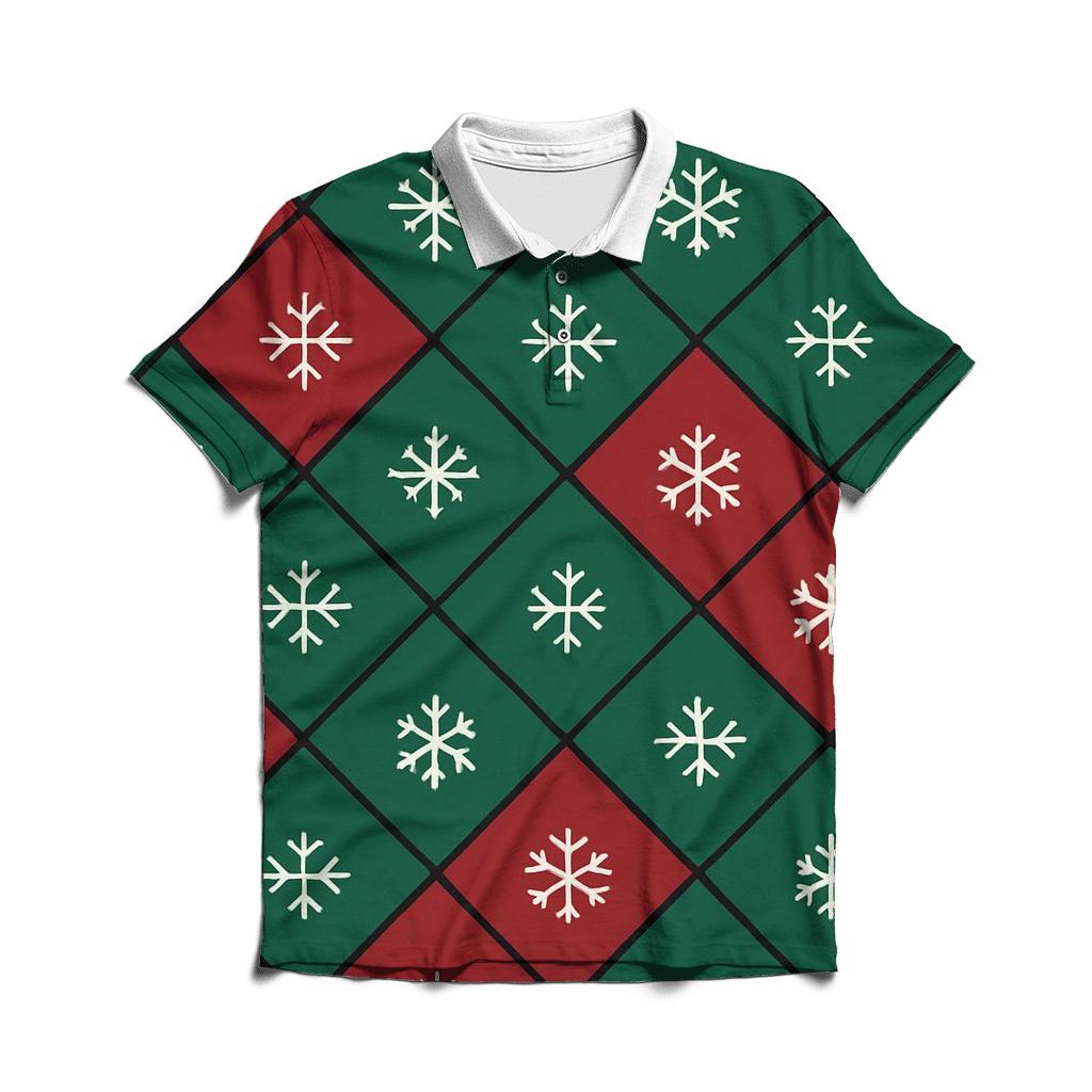 Diamond Snow Tile personalized polo shirts