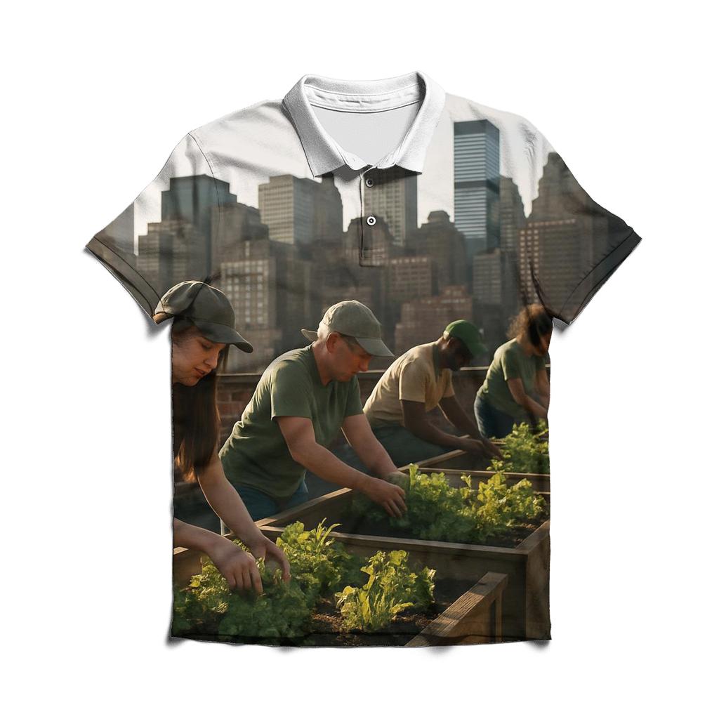 Rooftop Garden Overlook designer slim fit polos