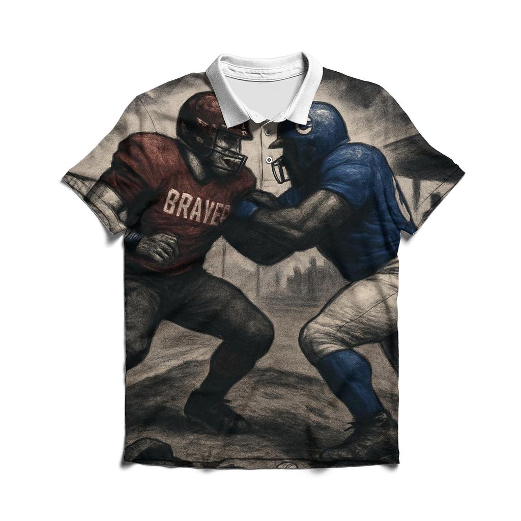 Bullpen Linebacker Standoff branded logo polo shirts