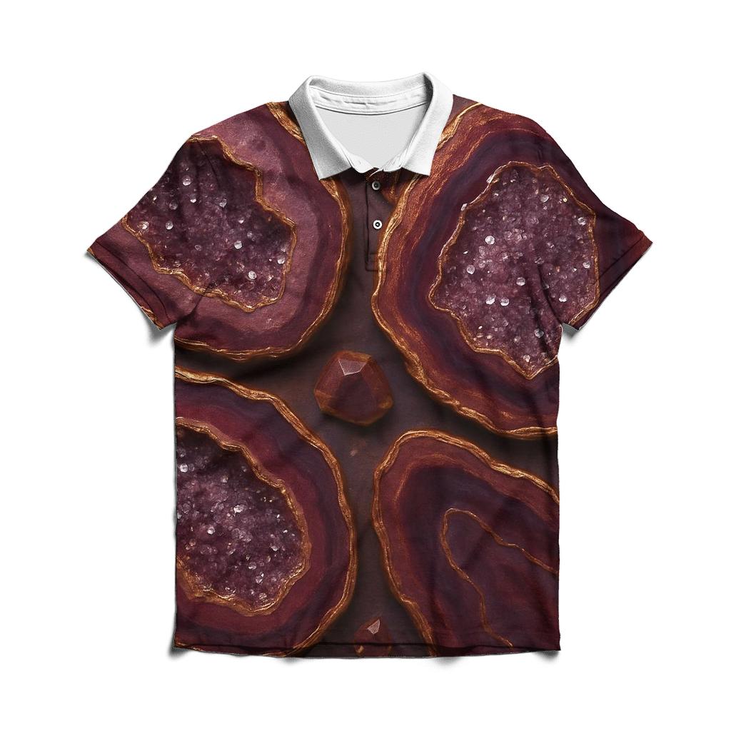 Gilded Geode Fragment premium cotton polo shirts