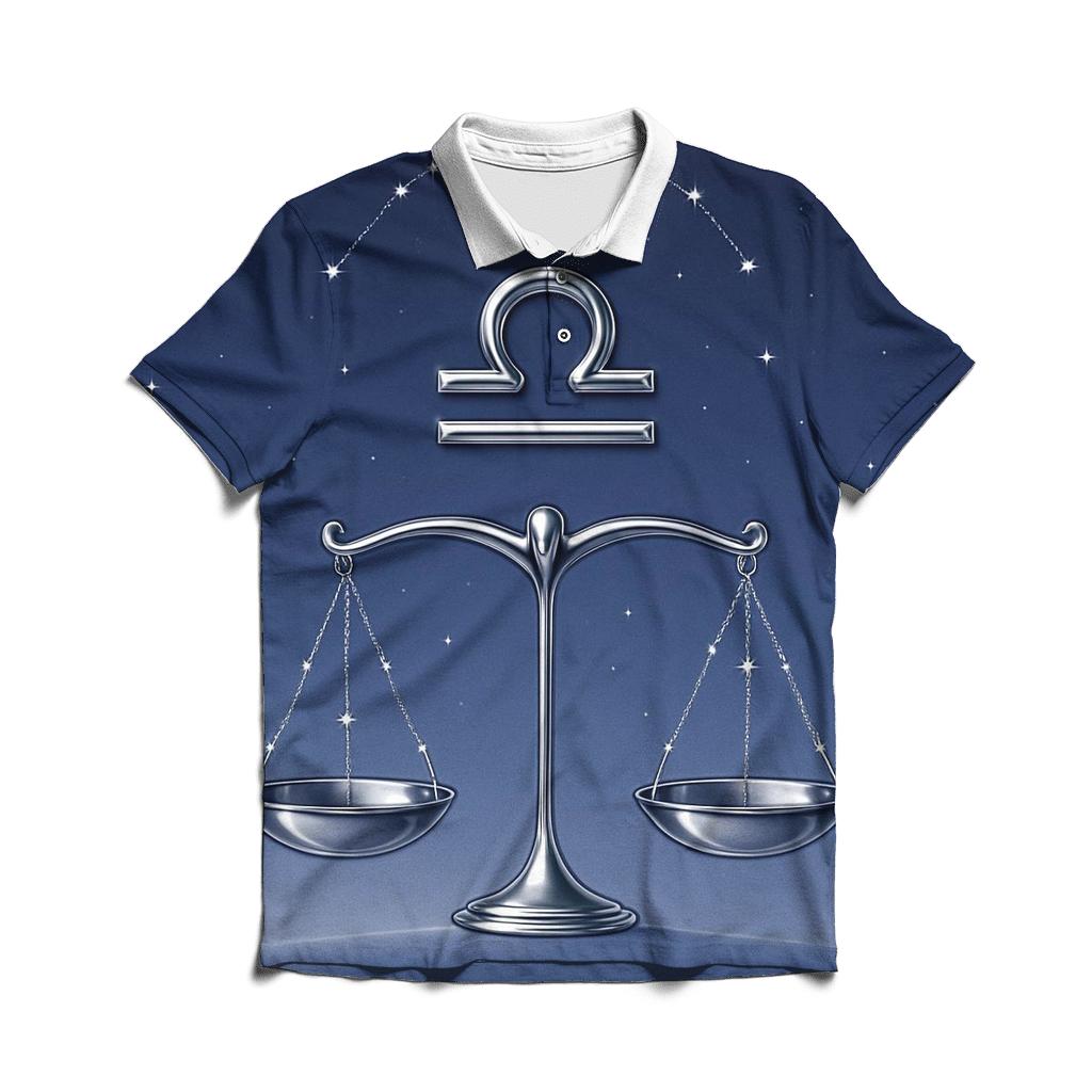 Libra Scales Balance Symbol casual sports polo shirts