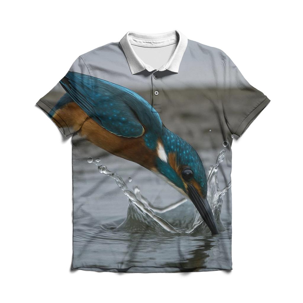 Estuary Glass Kingfisher Strike casual sports polo shirts