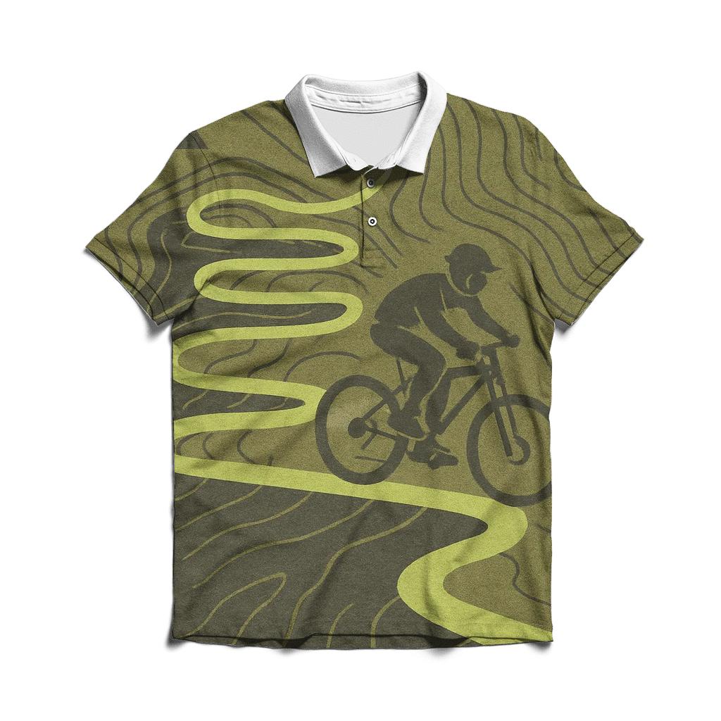 Mountain Biking Trail Map personalized polo shirts