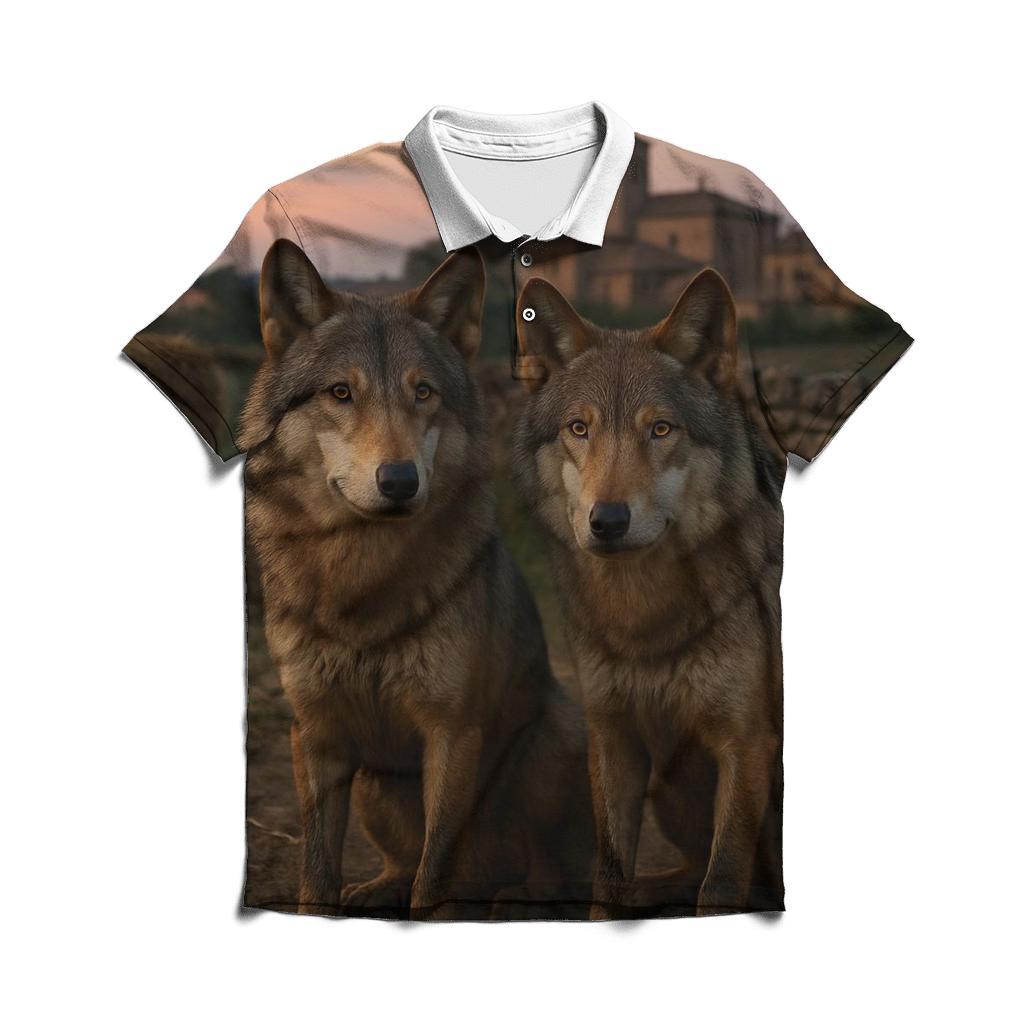 Village Outskirts Watchful Pair personalized polo shirts