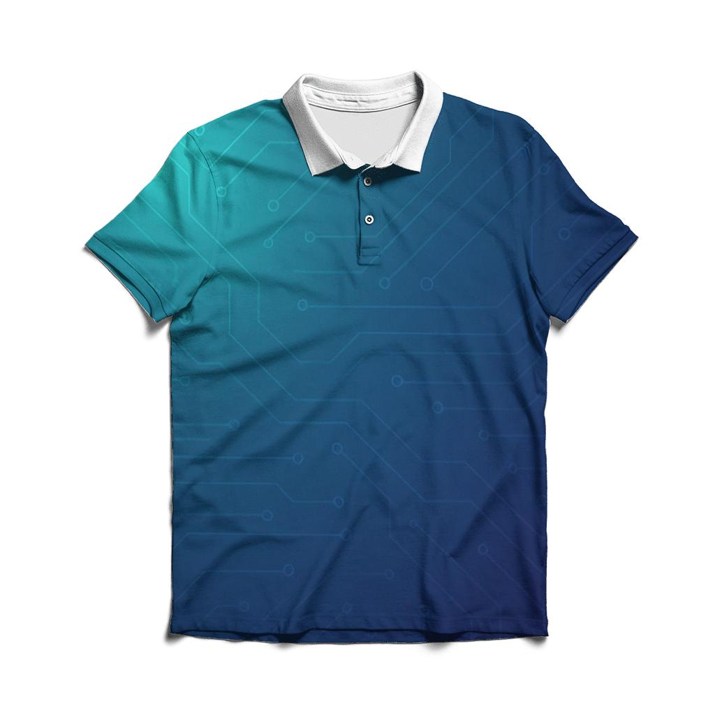 Circuit Sky Fade embroidered polo tops