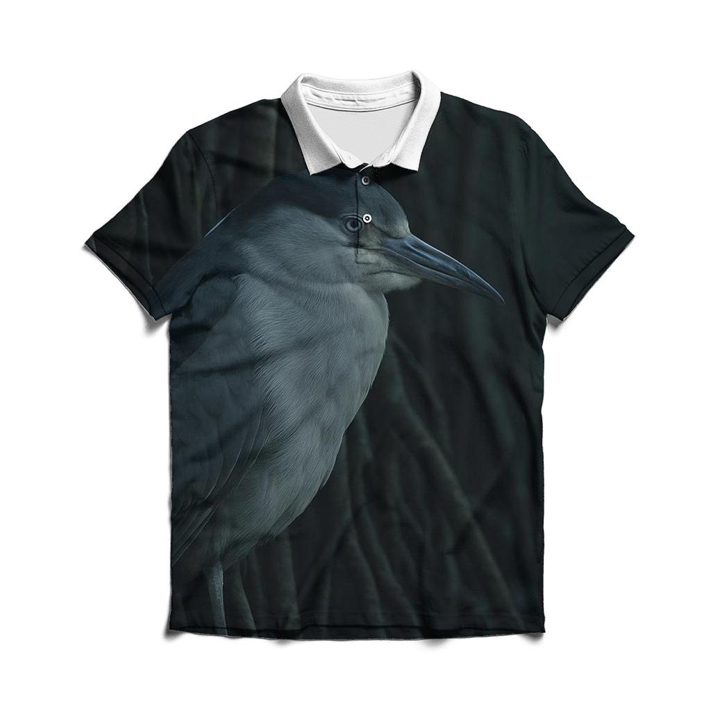 Mangrove Night Heron Vigil premium cotton polo shirts