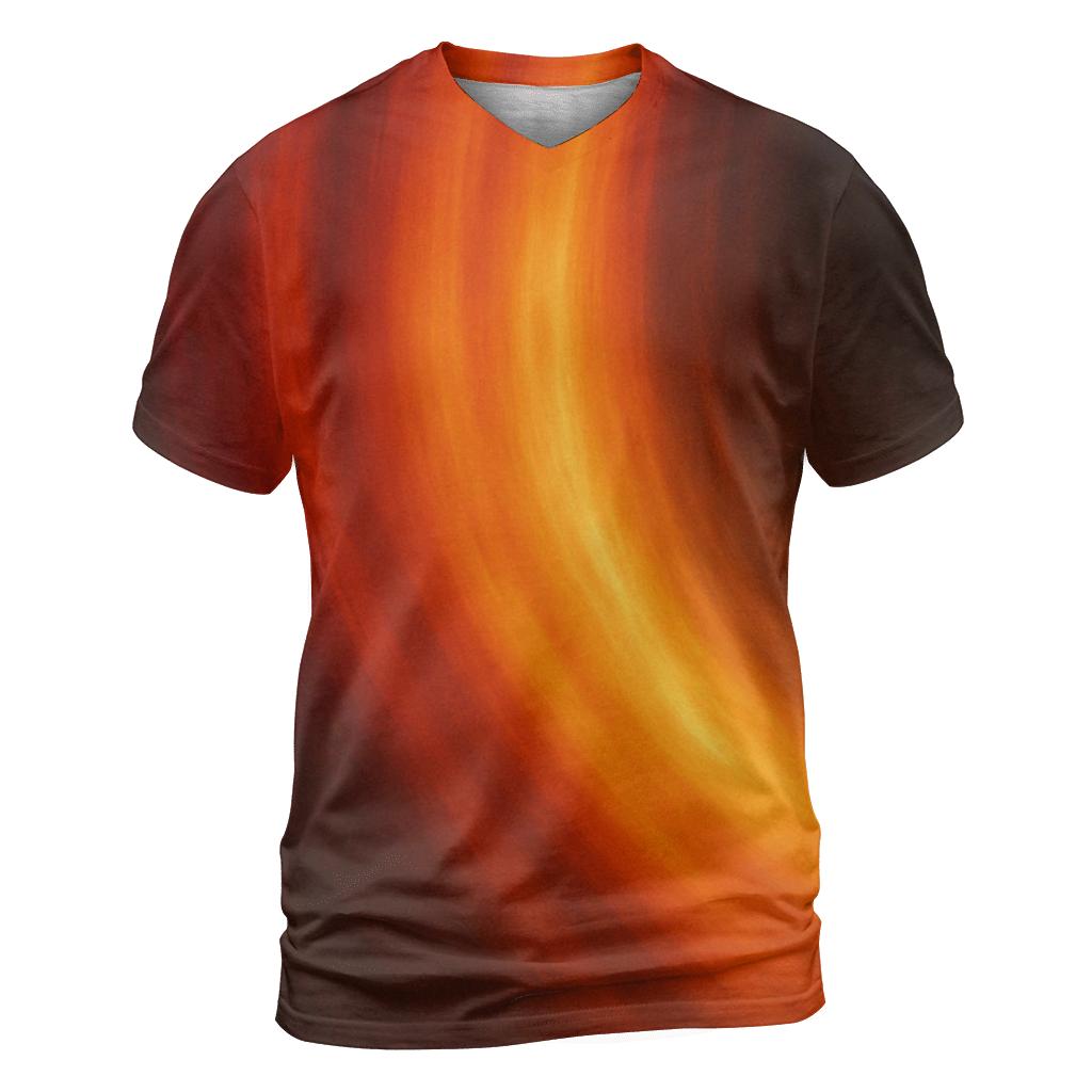 Molten Cascade artistic all-over print tops